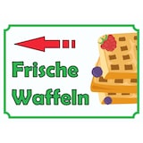 thumbnail of Frische Waffeln Schild mit Pfeil links A2 (420x594mm)