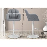 thumbnail of Barhocker Natoma Stoff grau/Metall matt weiss