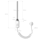 thumbnail of Badheizkörper Elektrisch mit Heizstab 900W 400x1500 mm Weiß gerade mit Seitenanschluss