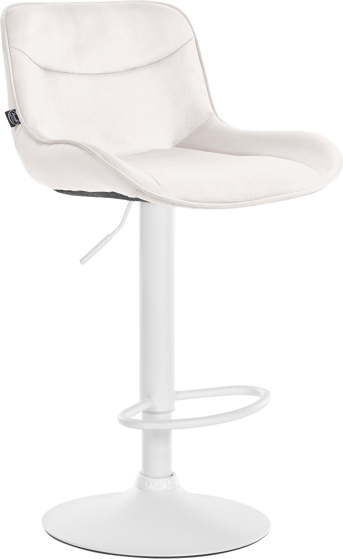 CHEFGASTRO Barhocker TIMES SQUARE Samt Weiß HxBxT 85x49x51cm Samt Creme Barstuhl