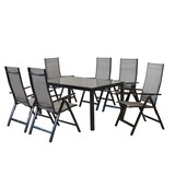 thumbnail of Merxx Carrara Set 7tlg., 6 Klappsessel, 1 Tisch 150 x 90 cm, Aluminium, Graphit/Diamant