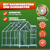 thumbnail of GARDEBRUK® Gewächshaus Aluminium 4,8m² mit Fundament 250x190cm inkl. 2 Dachfenster