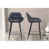 thumbnail of Lot de 2 Tabourets de bar Gibson avec Pieds en Métal Gris foncé/Tissu