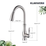 thumbnail of NAVIS | Elegante roestvrijstalen uittrekbare keukenkraan zilver | Luxe mengkraan hoge boog | Hogedrukkraan 360° draaibaar 2 aansluitingen