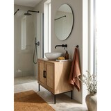 thumbnail of Waschbeckenunterschrank Eiche-Optik 60x60x40 cm mit Türen, Badezimmerschrank mit Rattangeflecht, Unterschrank Stehend, Badschrank Midischrank Klein