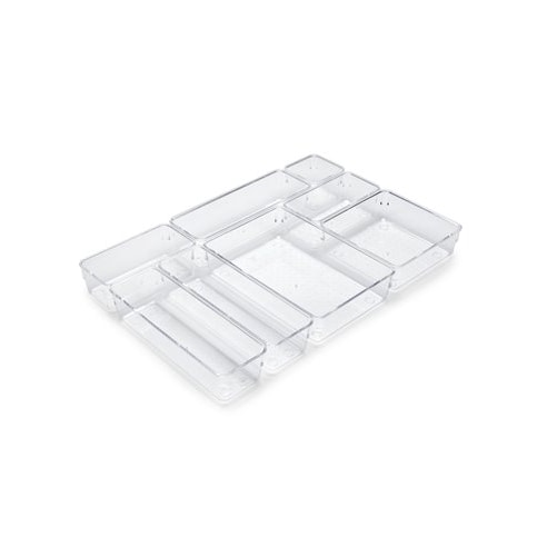 Emuca Kit de 8 Cubos organizadores Cube para cajón, Plástico, Transparente