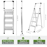 thumbnail of Alu Trittleiter 4-stufig silber klappbar mit Handlauf bis 150 kg Leiter