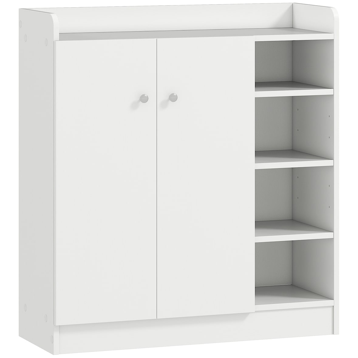 Zapatero Armario Madera Mueble Zapatero Gabinete 2 Puertas 4 Estantes Blanco