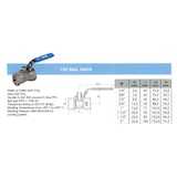 thumbnail of Edelstahl Kugelhahn 1 1/2 Zoll DN40 1-tlg Absperrhahn Kugelventil Absperrventil