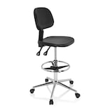 thumbnail of Sedia da lavoro / Sgabello da lavoro TOP WORK 24 I poliuretano rigido estremamente, cromato nero hjh OFFICE