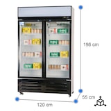 thumbnail of Cleiton® Armario Expositor Refrigerado 700 Litros 2 Puertas Ventilado | Frigorifico Profesional para Bebidas en Hostelería