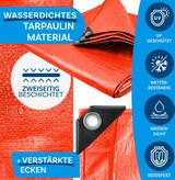 thumbnail of Abdeckplane 140 g/m² (3 x 4 m, Orange) wasserdichte Plane mit Ösen - Gewebeplane Schutzplane