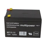thumbnail of Multipower Blei-Akku MP12-12 Pb 12V 12Ah VdS G114091, Faston 4,8