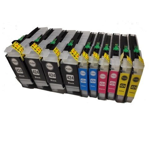 10x Tintenpatronen kompatibel f. DCP-J1200DW  ersetzt Brother LC-424 Tintenpatronen