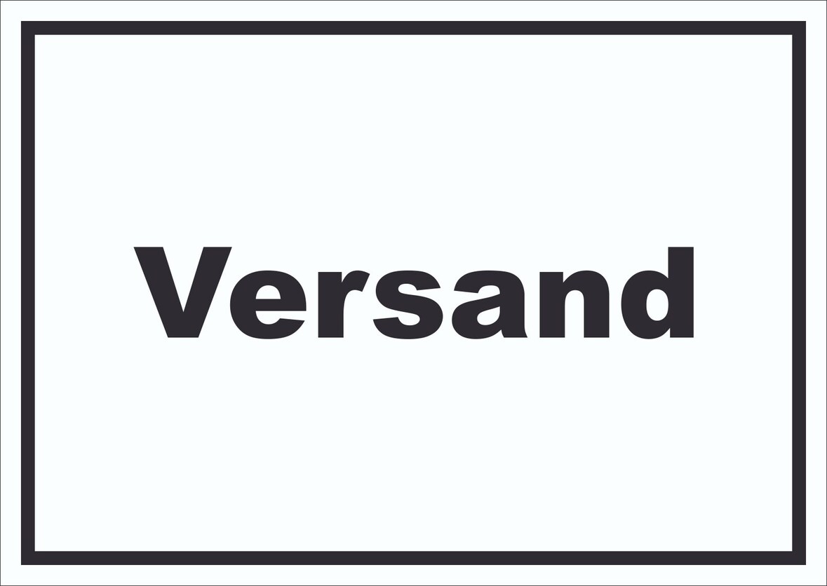 Versand Schild mit Text Lieferung shipping waagerecht A1 Rückseite selbstklebend