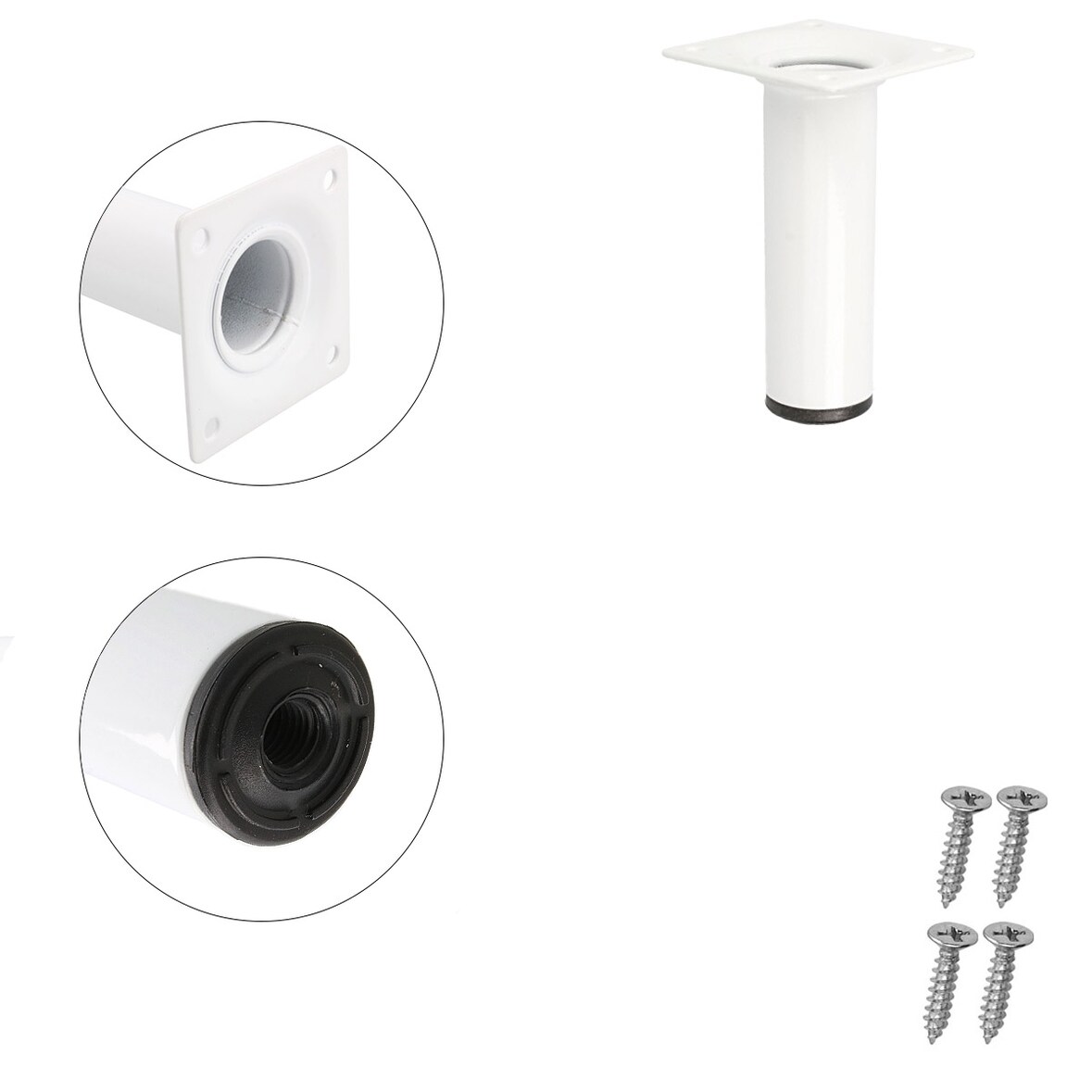 Schrankfuss 100mm Weiß rund ø 30mm Möbelfuss Möbelbein Tischstempel Sesselfuss