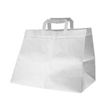 thumbnail of 250 Papiertragetaschen weiß 32 + 17 x 44 cm – Tortentragetaschen mit Innenhenkel