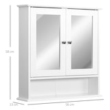 thumbnail of Armario de Baño con Espejo de Pared con 2 Puertas Blanco 56x13x58cm