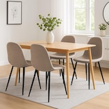 thumbnail of Conjunto de 4 sillas de comedor Napier Crema/Tela