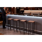 thumbnail of Set de 2 taburetes de bar altos 78 cm marrón nogal Mod. FIRENZE ROMA by Yelloo