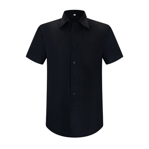Camisa Camarero para Hombre con Mangas Cortas 8734B: Negro / XL