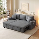 thumbnail of Schlafsofa L-Form 219x142x83 mit Schlaffunktion und Stauraum – Flexibles Sofa in Dunkelgrau mit Chaiselongue