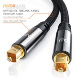 thumbnail of Primewire Optisches-Kabel, S/PDIF, Toslink, Lichtwellenleiter mit Metallstecker & Nylonmantel, Audiokabel - 10m
