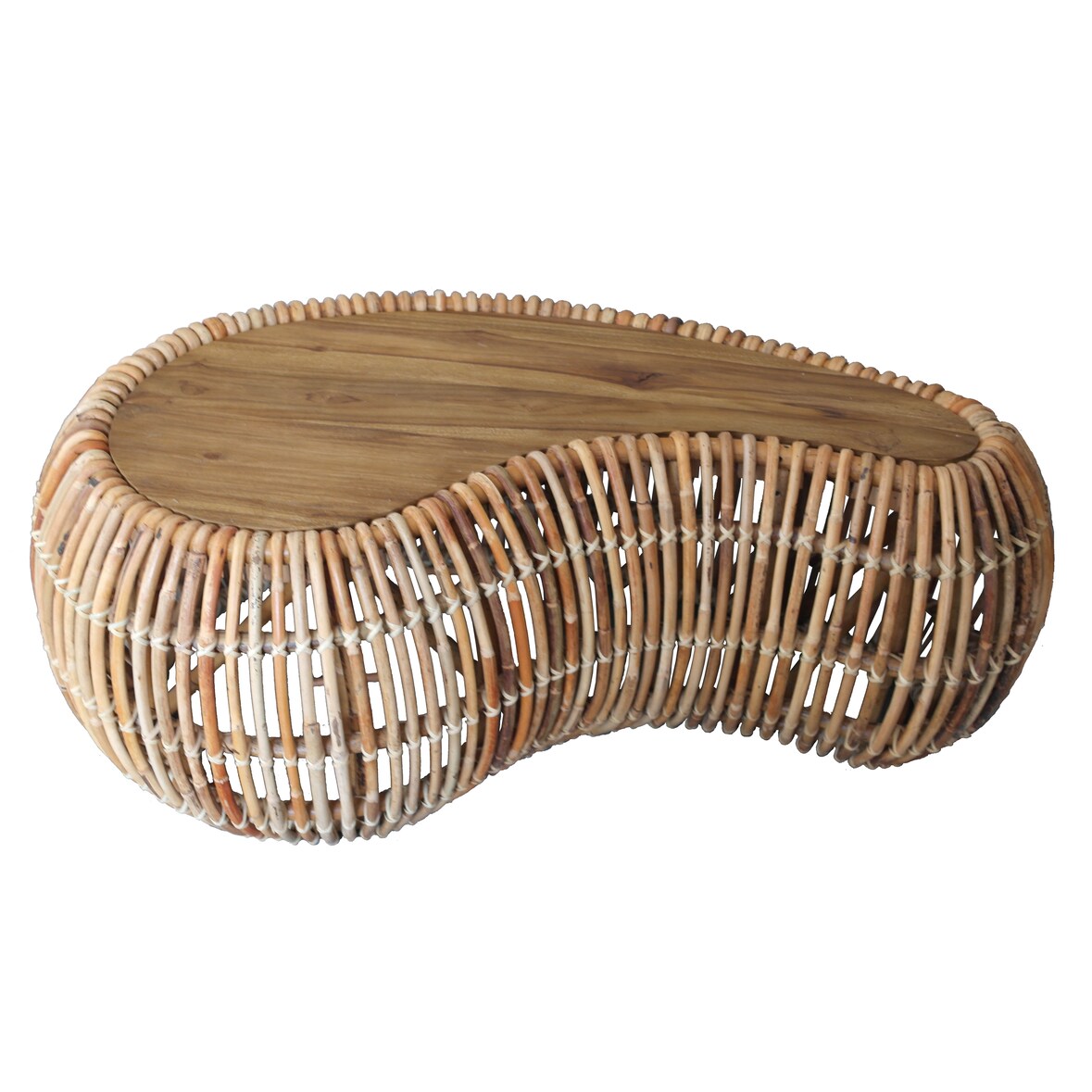 SIT Möbel Couchtisch | aus Rattan und recyceltem Teak | natur | B 120 x T 80 x H 45 cm | 05336-04 | Serie RATTAN
