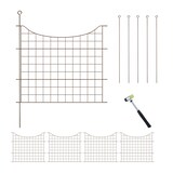 thumbnail of Relaxdays Teichzaun, 5 Zaunelemente, HxB: je 65x75 cm, Garten, Begrenzungszaun Unterbogen, zum Stecken, Metall, braun