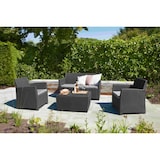 thumbnail of Allibert Corona Loungeset 4-teilig mit Tisch/Kissenbox anthrazit - Rattanoptik, wetterfest