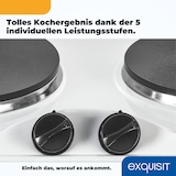thumbnail of Exquisit Kochplatte KP 3202 we | Massekochfeld | 2 Platten | Leistung 2500 Watt | weiß