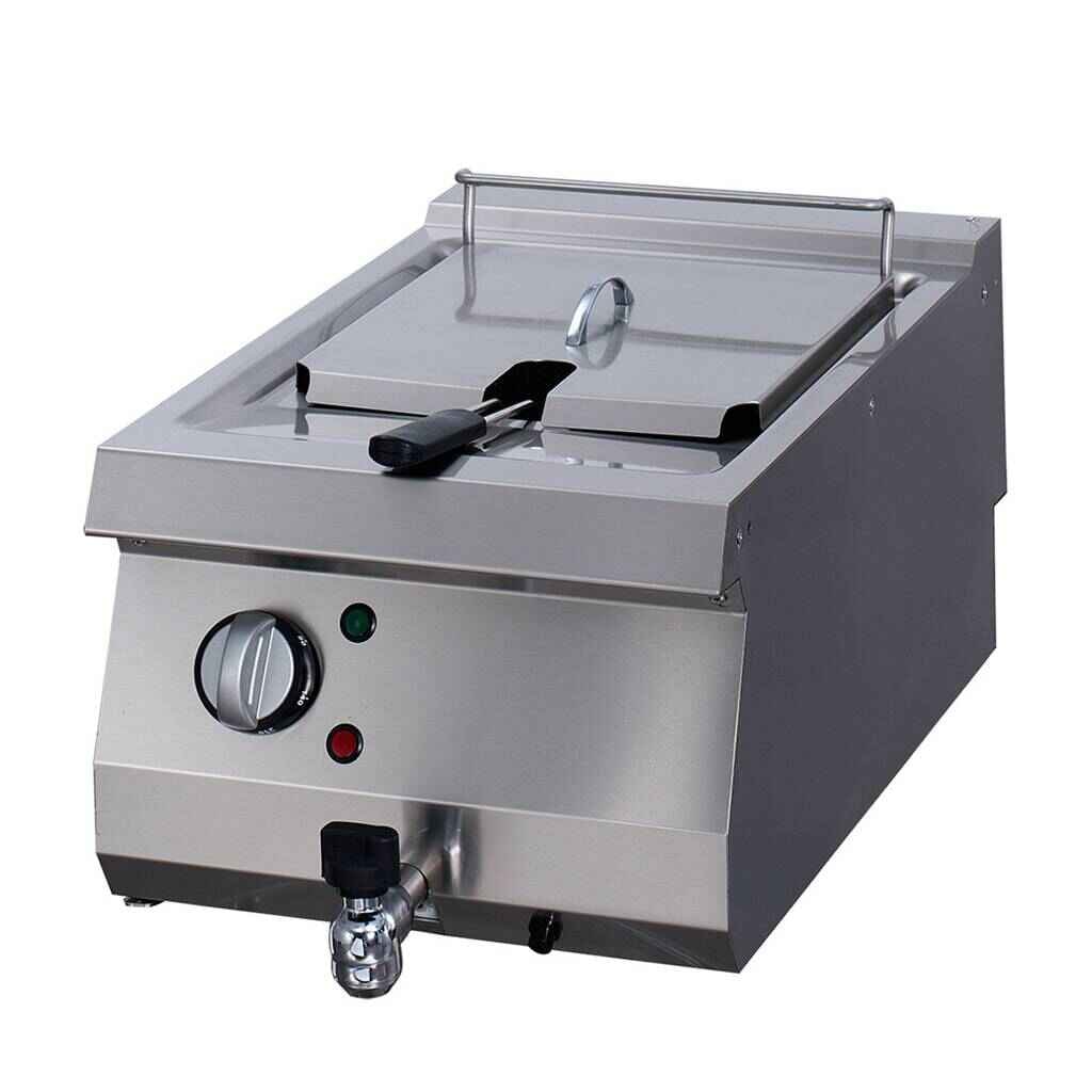 Friteuse voor zwaar gebruik - 1 x 12 L - enkele unit - 70 cm diep - met aftapkraan - elektrisch