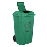 thumbnail of Jantex afvalbak van 120 liter met voetpedaal, groen