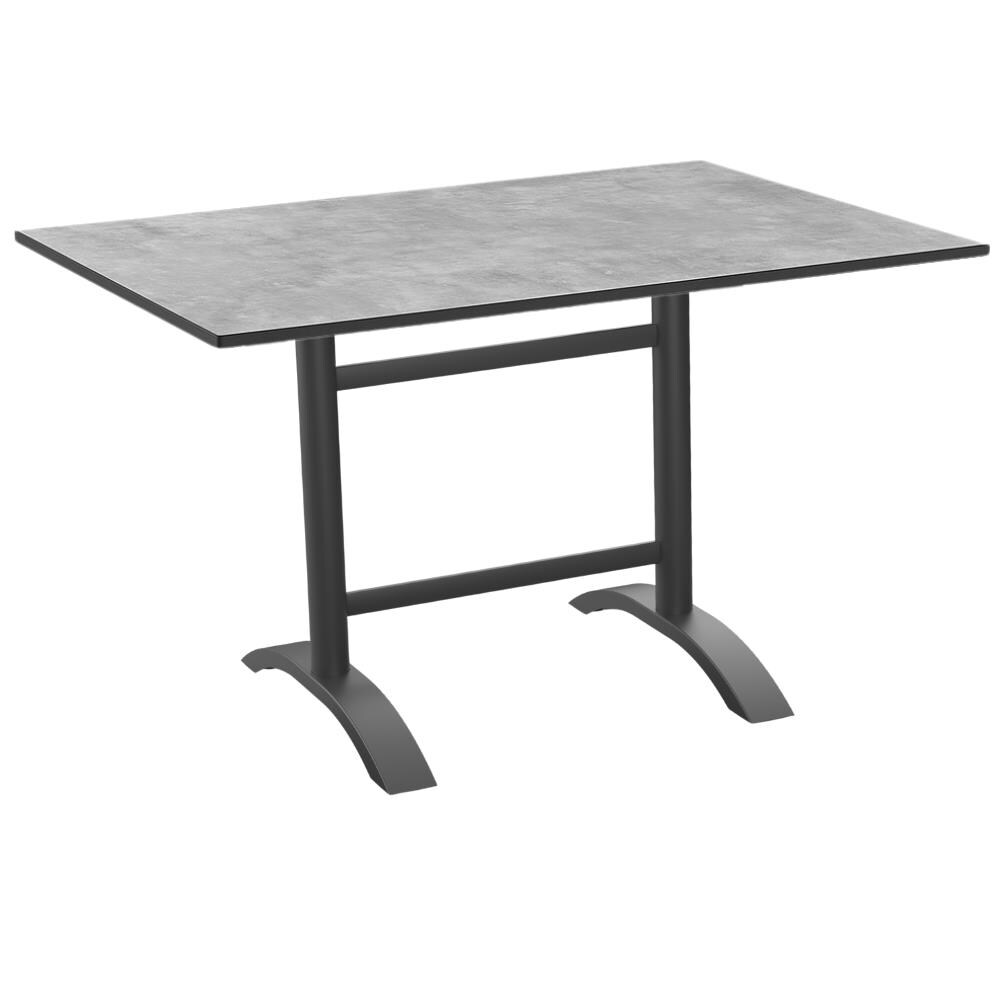BIG Möbel GmbH Gastro Outdoor Terrassentisch Rene Double | klappbar | 120x70 cm | HPL Compact Beton Grau | Made in Germany