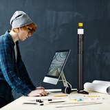 thumbnail of Relaxdays Posterrolle, bis Größe A0, Transport Poster & Zeichnungen, ausziehbar 64–107 cm, Zeichenrolle, schwarz/weiß