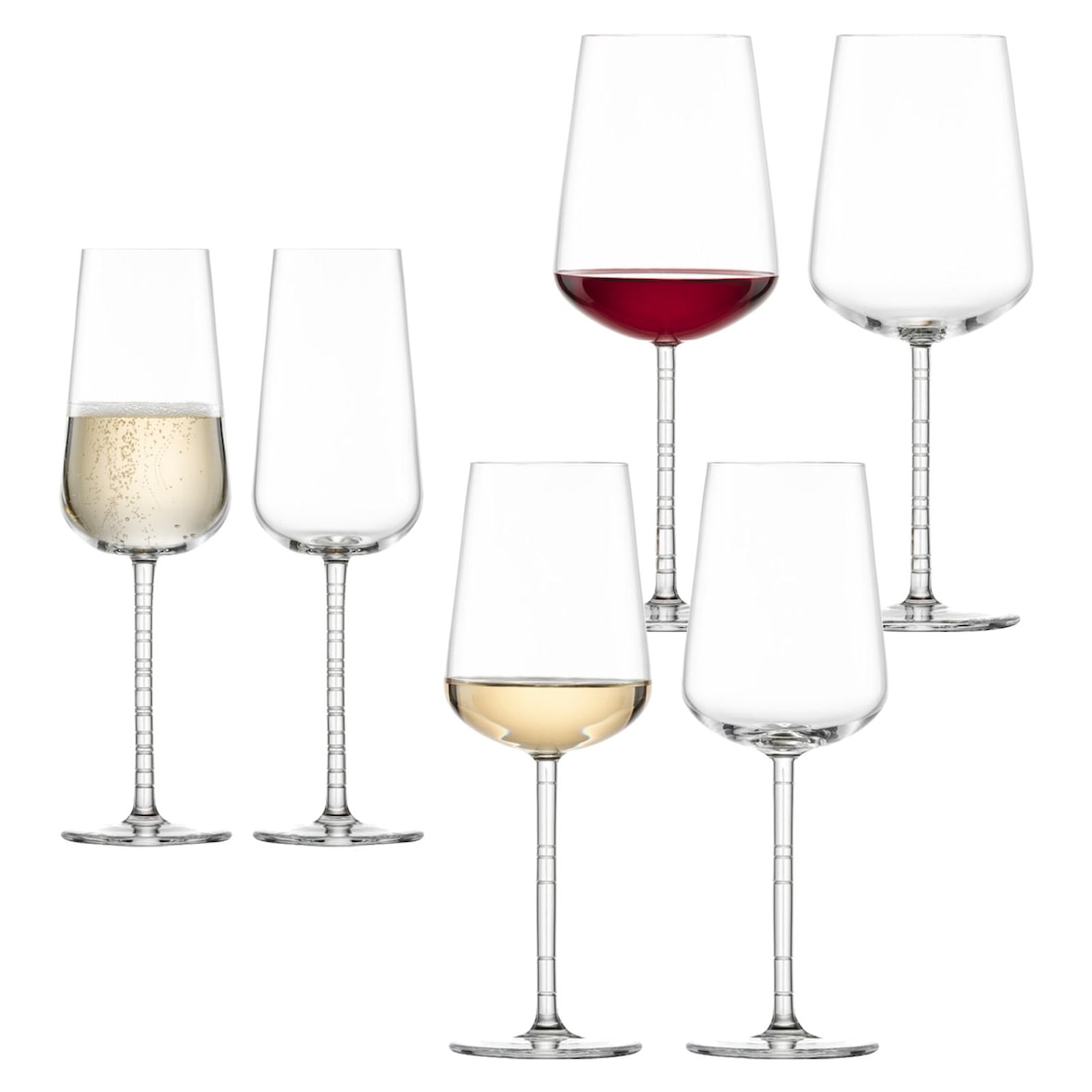 Zwiesel Glas JOURNEY Bordeaux, Weißwein & Champagner Gläserset 6-tlg.