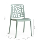 thumbnail of Lot de 6 chaises empilables en polypropylène avec fibre de verre pour jardin ou intérieur, hydrofuges et résistantes, design moderne-TRIXY-Sauge