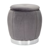 thumbnail of Pouf con contenitore in tessuto grigio Ø cm 43x43