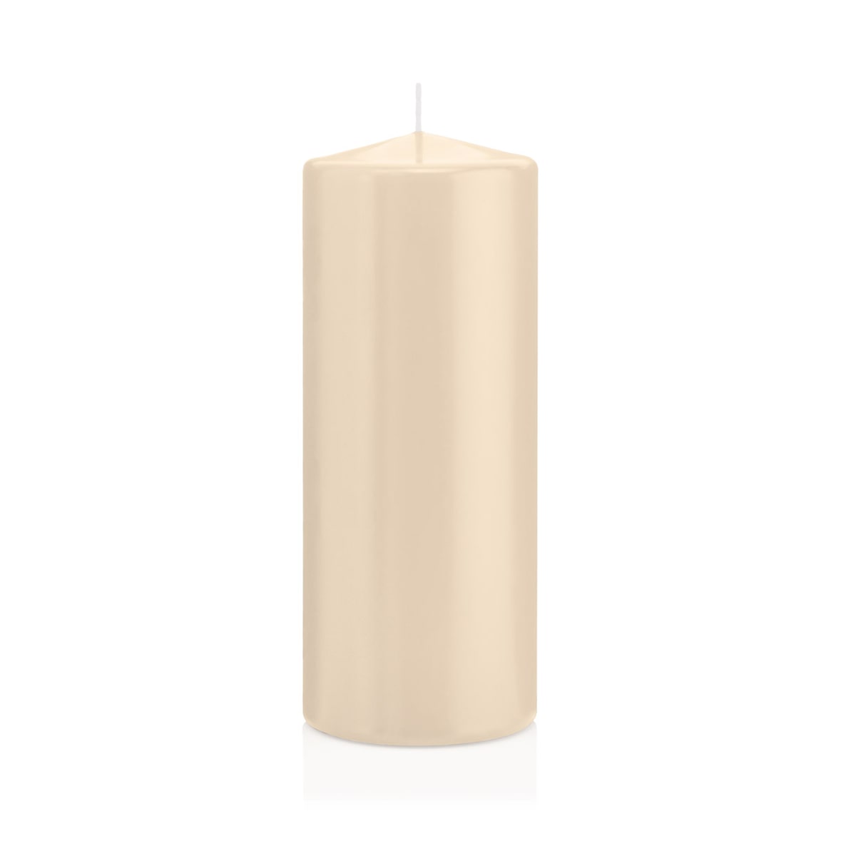 Wiedemann Kerzen Große Stumpenkerzen Creme Beige Ø 78 x 200 mm, 8 Stück, 119 Brenndauer