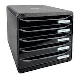 thumbnail of EXACOMPTA Cassettiera Big-Box Plus 3097214D, 5 cassetti, box polistirolo monoblocco, (PxlxAlt) 34,7x27,8x27,1 cm, gamma Glossy nero/cassetti nero