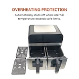 thumbnail of Friteuse à air chaud Airfryer numérique double panier 2400W Acier Inoxydable avec fenêtre 9L  CNAFD45WS usage non-intensif Comfy Nest
