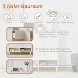 thumbnail of Schuhschrank Kommode 90x35x99 cm Weiß mit verstellbaren Regalböden, Massivholzbeinen, moderner Home Organizer, Flur & Wohnzimmer