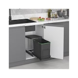 thumbnail of Emuca 8133623 Poubelle De Recyclage Recycle Pour Cuisine, 24 L, Fixation Au Fond Et Extraction Manuelle Automatique, Plastique