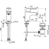 thumbnail of Hansa Waschtisch-Hebelmischer Hansapolo neu mit Zugstangen-Ablaufgarnitur verchromt