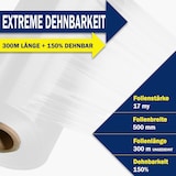 thumbnail of 2 Rollen Stretchfolie Palettenfolie Wickelfolie 17 my 500mm x 300m transparent