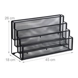 thumbnail of Relaxdays Zeitschriftenhalter Metall, 4 Fächer, Dokumentenablage Büro, HBT: 26x45x18 cm, Magazinhalter, Briefe, schwarz