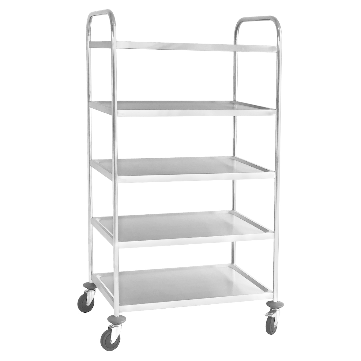 METRO PROFESSIONAL Carro de servicio GST2005, acero inoxidable, 52.6 x 85 x 154.3 cm, 5 estantes, 125 kg, plata