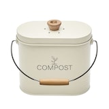 thumbnail of Seau compost ovale beige 3L -  300.00 cl Crème / Ivoire Ovale Métal Guillouard 20.00x10.00 cm