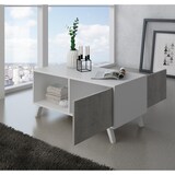 thumbnail of Mesa de centro com portas, sala de estar, modelo WIND, cor branco e Cinza, mede 92x50x45cm. _ MESAWINDBLCEM