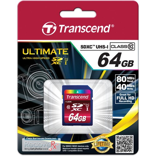 Transcend TS64GSDXC10U1 Speicherkarte 64 GB SDXC MLC Klasse 10